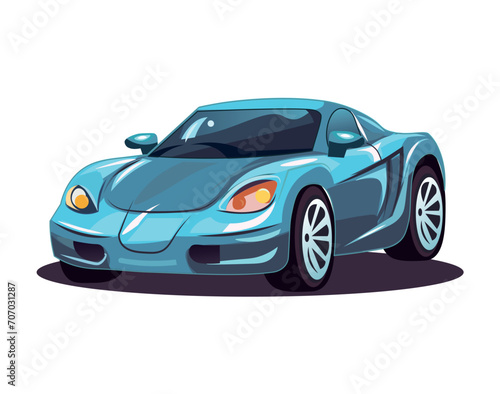 Sport car of colorful set. This playful cartoon-inspired sportscar illustration. It's the epitome of driving joy. Vector illustration. © Andrey