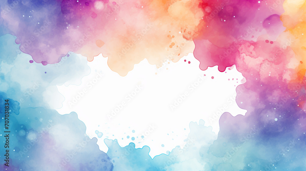 Abstract watercolor art hand paint on white background. Multicolored pastel Watercolor background.