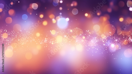 Glittering gradient background with rainbow effect, magic lights and festive blurs. Abstract fantasy backdrop design for business, presentation, ads, banner. Generative AI
