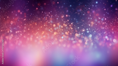 Glittering gradient background with rainbow effect, magic lights and festive blurs. Abstract fantasy backdrop design for business, presentation, ads, banner. Generative AI