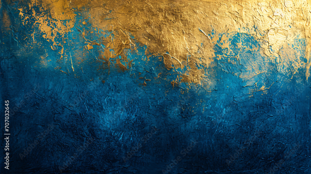 Obraz na płótnie Abstract blue gold background, abstract blue texture with gold splash, blue luxury background concept illustration w salonie