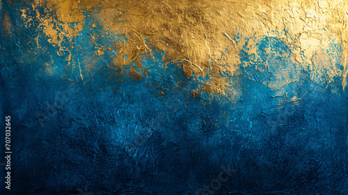 Abstract blue gold background, abstract blue texture with gold splash, blue luxury background concept illustration © lin