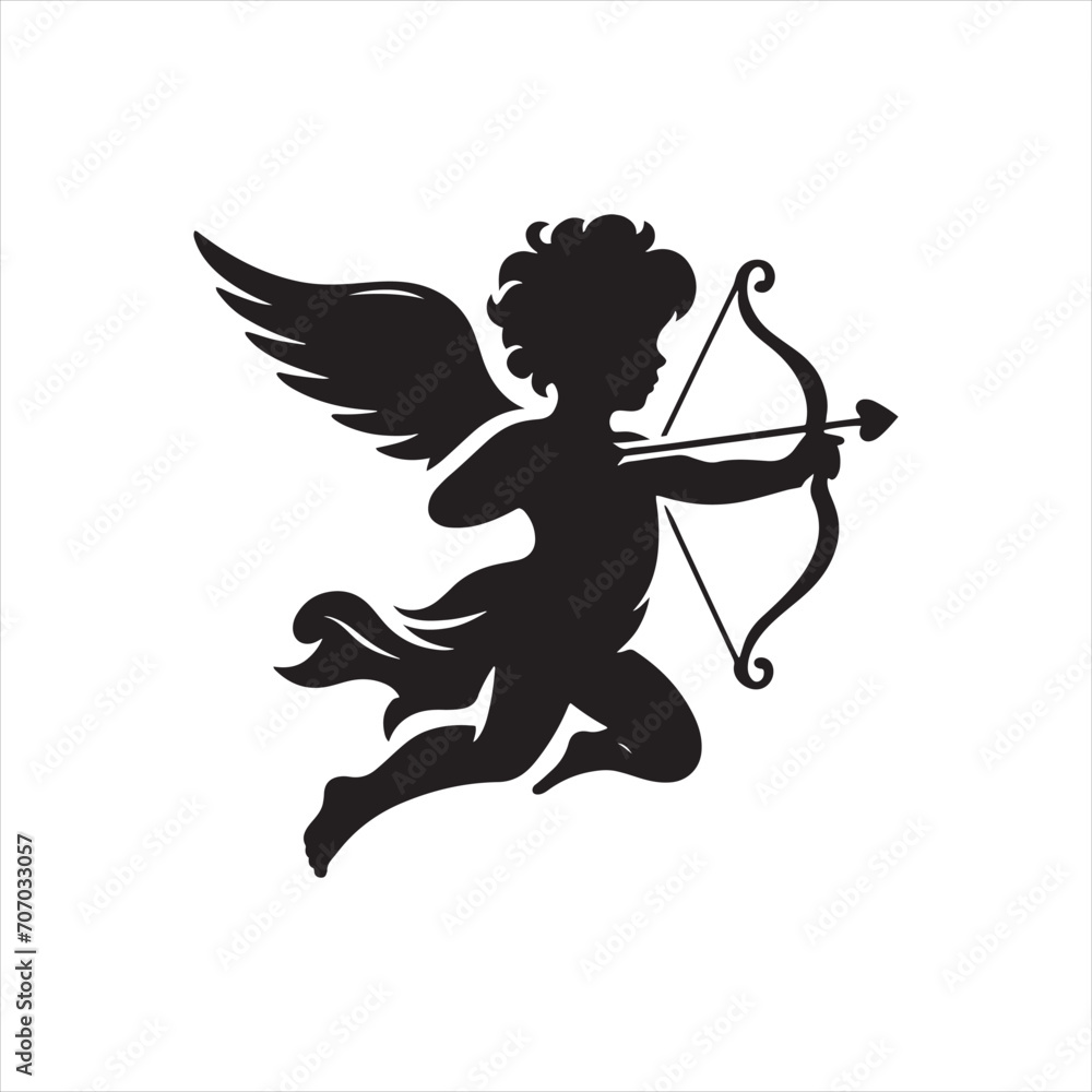 Fototapeta premium Cupid's Ephemeral Love Bliss: Perfect Stock Image for Valentine Collections - Love Vector - Cupid Vector 