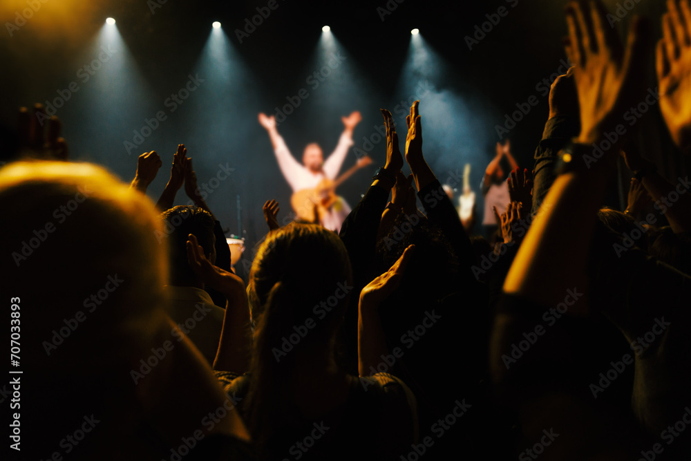 Enthusiastic Crowd at a Music Festival Enthusiastic Crowd at a Music Festival