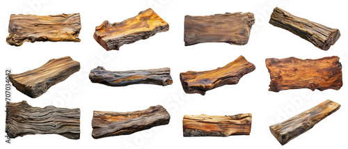 Set of piece of wood, cut out - stock png.