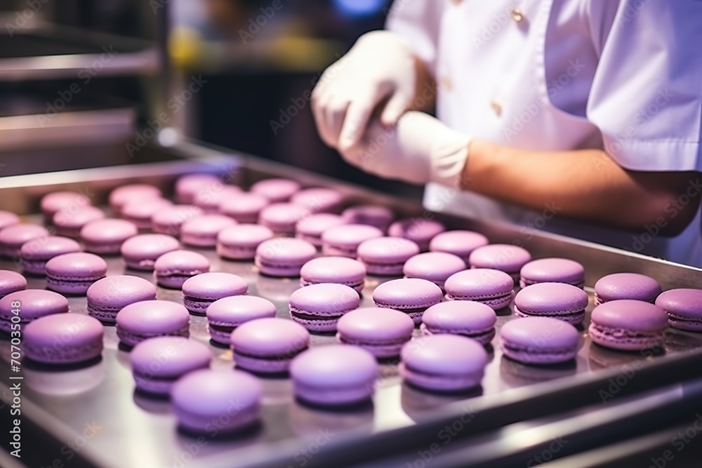 Process of making macarons dessert Process of making macarons dessert