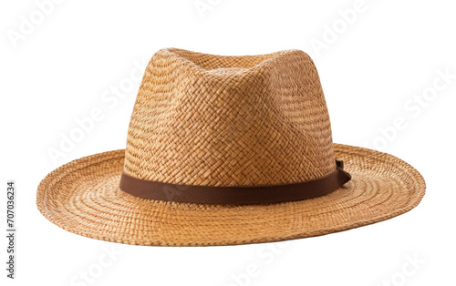 Straw Hat, a Tribute to Traditional Craftsmanship and Rural Aesthetics on a White or Clear Surface PNG Transparent Background