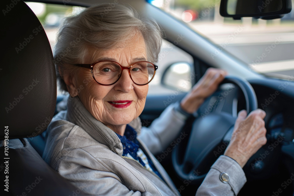 Capturing Confidence: Happy Senior Executive in Car Capturing Confidence: Happy Senior Executive in Car