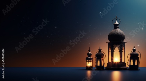 Luxury Islamic Ramadan lamp background 