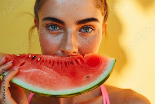 Wellness and Refreshment: Close-Up of Athletic Woman