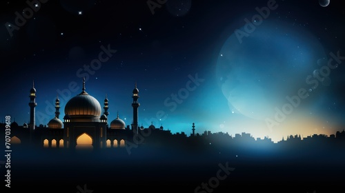 night view of the mosque Islamic background  © Sania