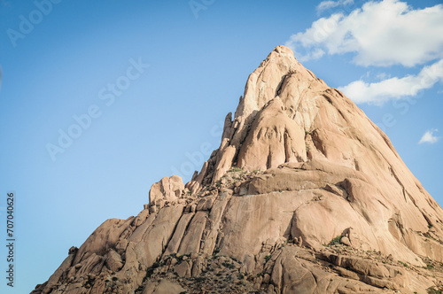 beautiful view to a rocky mountain of spitzkoppe in namibia