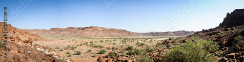 grootberg pass in kunene to kamanjab, desert turns green in spring time in Namibia
