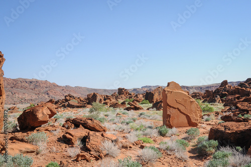 rock formations in the desert of damaraland namibia