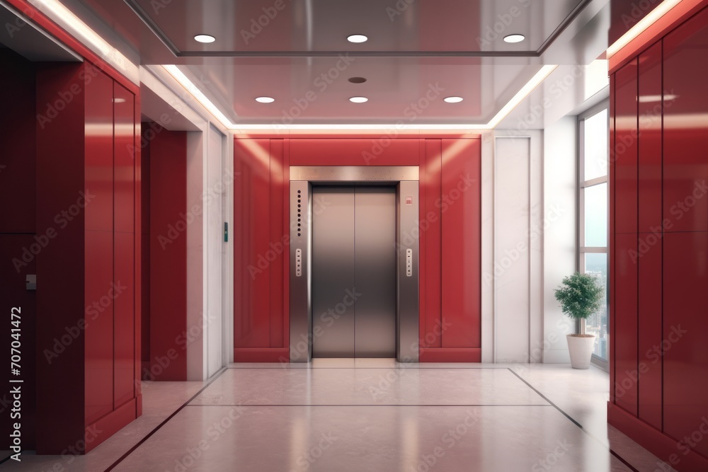 Elegant Elevator in Modern Interior Design Hall Elegant Elevator in Modern Interior Design Hall