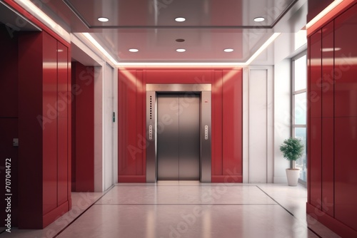 Elegant Elevator in Modern Interior Design Hall