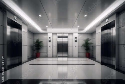 Elegant Elevator in Modern Interior Design Hall