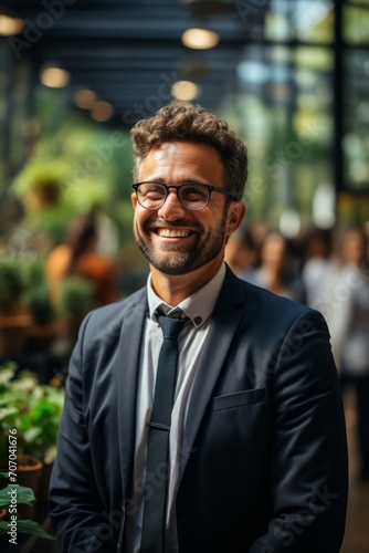 Wallpaper Mural Senior businessman confidently collaborating with a diverse team, fostering an inclusive work environment, Generative AI Torontodigital.ca