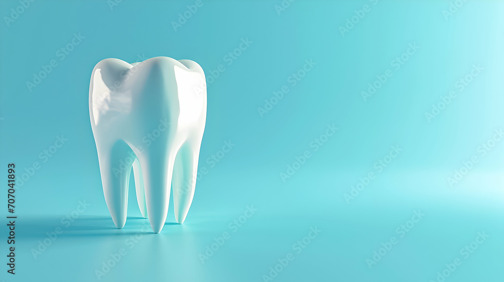 Human tooth on the light blue background. Dental concept. Copy space. Human tooth on the light blue background. Dental concept. Copy space.