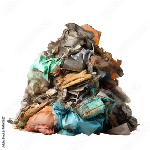 Piles of plastic waste for recycling on transparent background PNG