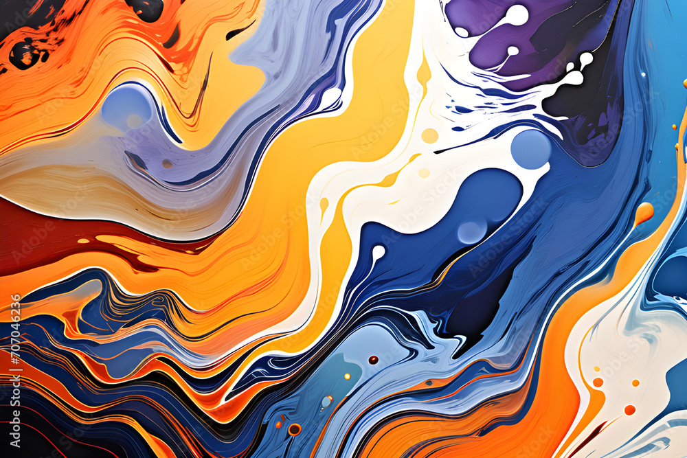 Closeup of abstract oil paint background texture with liquid fluid marbled paper texture banner texture. Generative AI (생성형 AI) Closeup of abstract oil paint background texture with liquid fluid marbled paper texture banner texture. Generative AI (생성형 AI)