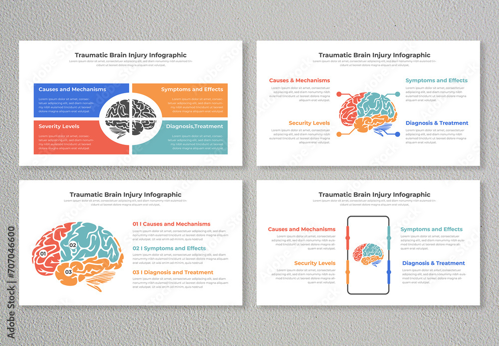Traumatic Brain Injury Infographic Stock Template | Adobe Stock