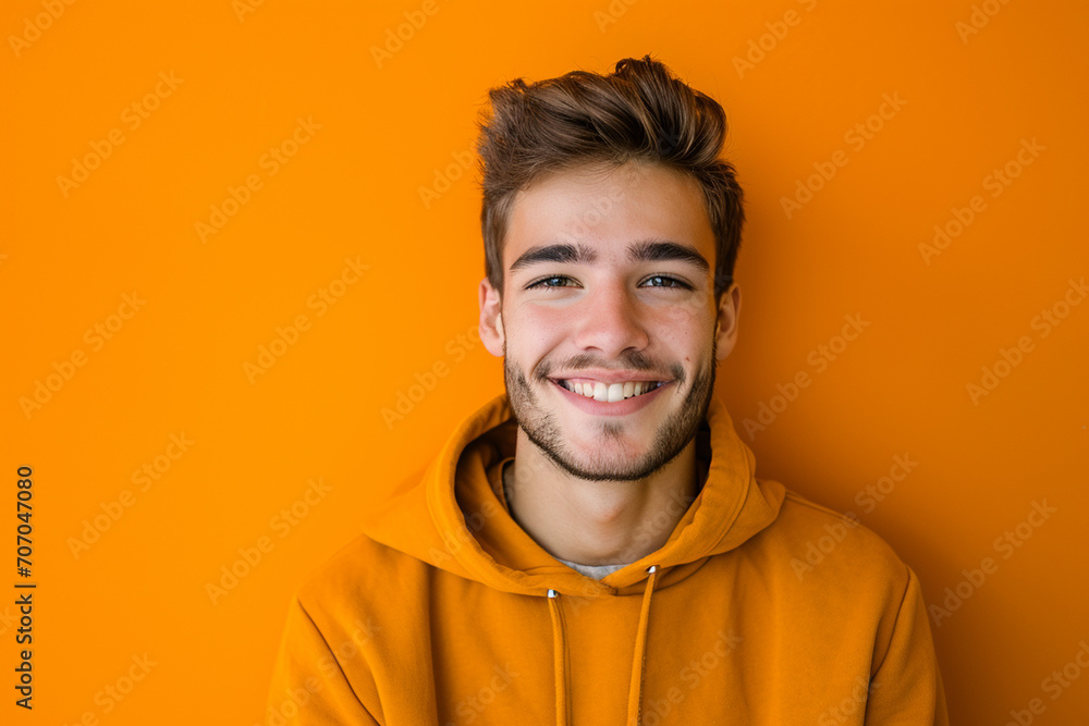Fashion young man in studio giving pose on isolated color background Fashion young man in studio giving pose on isolated color background