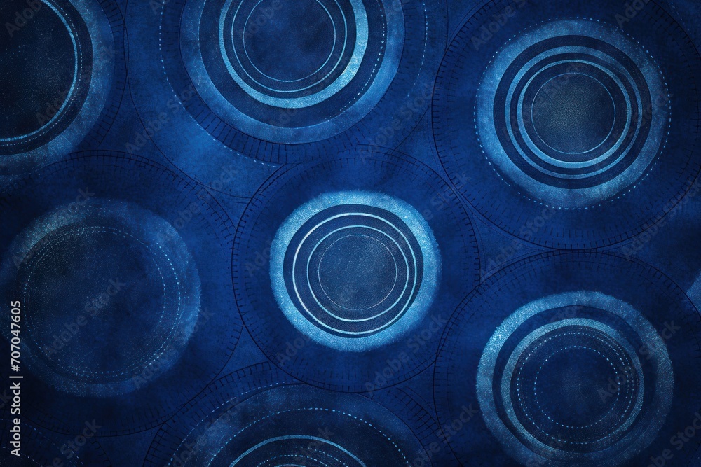 Indigo repeated circle pattern