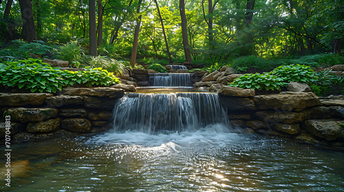 waterfall in the garden - Symphony of Nature  Harmony Collection with Breathtaking Scenes