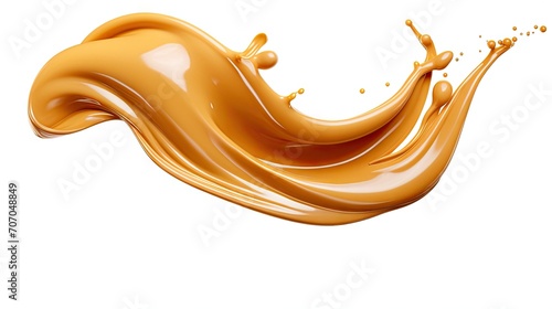 splash of liquid caramel on a white background, Chocolate splash isolated on white background