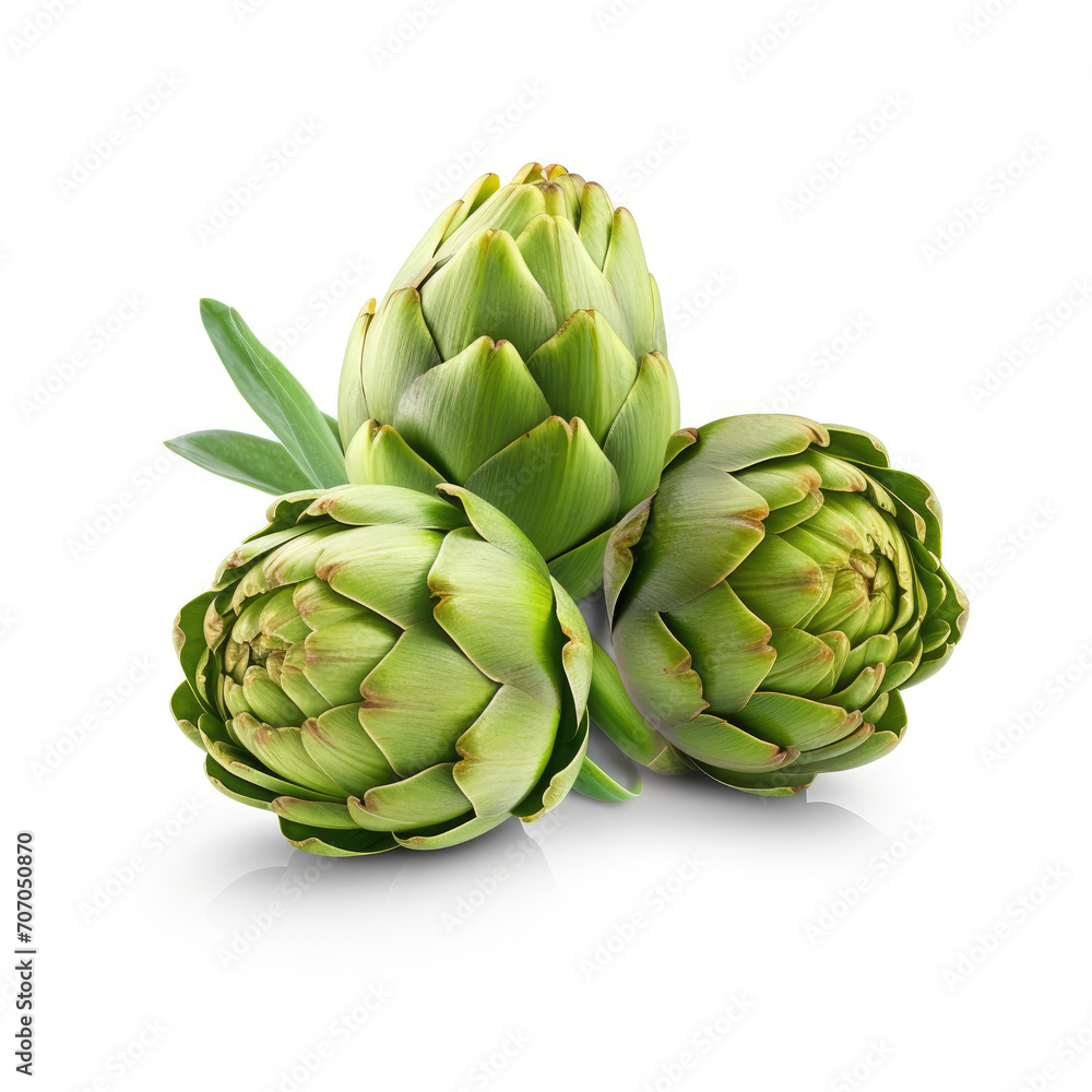 Artichokes isolated on clear white background Artichokes isolated on clear white background