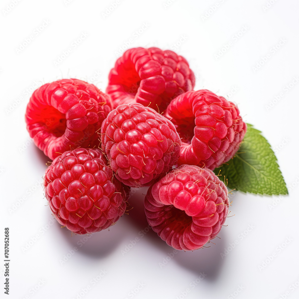 Raspberries isolated on clear white background Raspberries isolated on clear white background