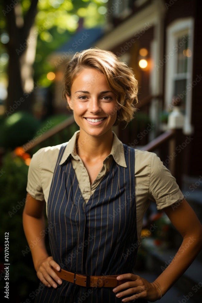 Small business owner operating a quaint barber shop, skillfully giving a traditional straight-razor shave, Generative AI Small business owner operating a quaint barber shop, skillfully giving a traditional straight-razor shave, Generative AI