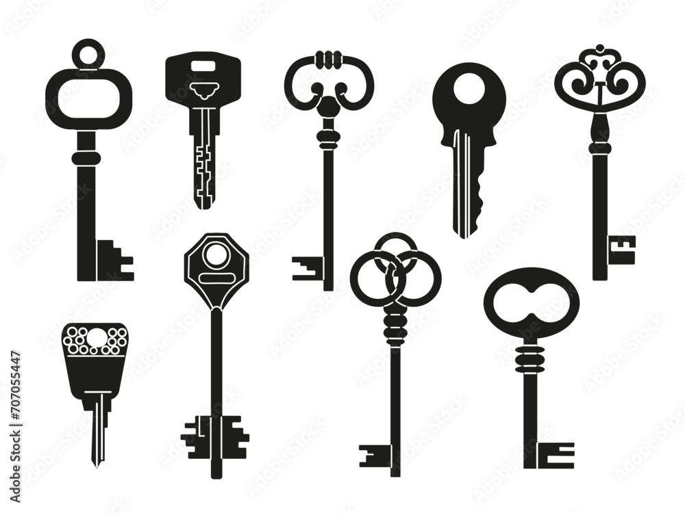 Hand drawn black Vector Keys. Keys set isolated on white background. Various vintage, old, antique and modern Keys. All elements are isolated. Hand drawn black Vector Keys. Keys set isolated on white background. Various vintage, old, antique and modern Keys. All elements are isolated.