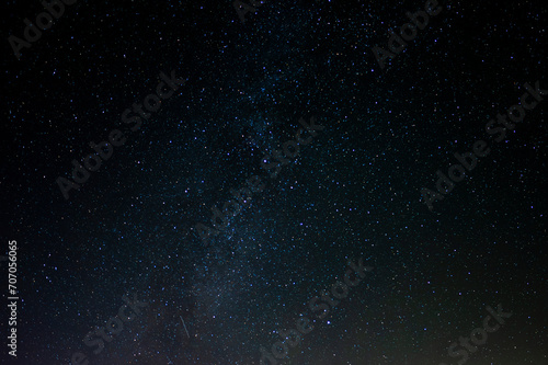 Night sky full of stars in the Bieszczady National Park, Poland.
