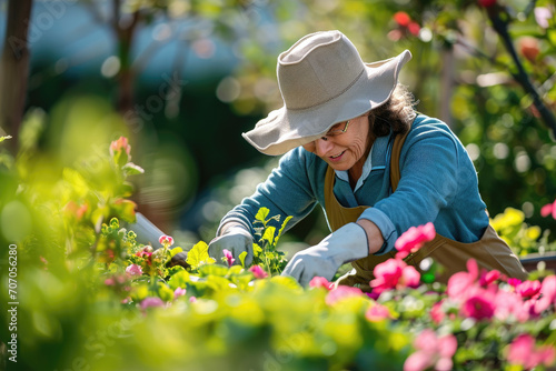 woman gardening on beautiful spring day © Kien
