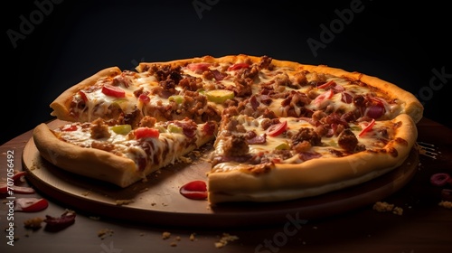 Meat lover's pizza with a variety of savory toppings