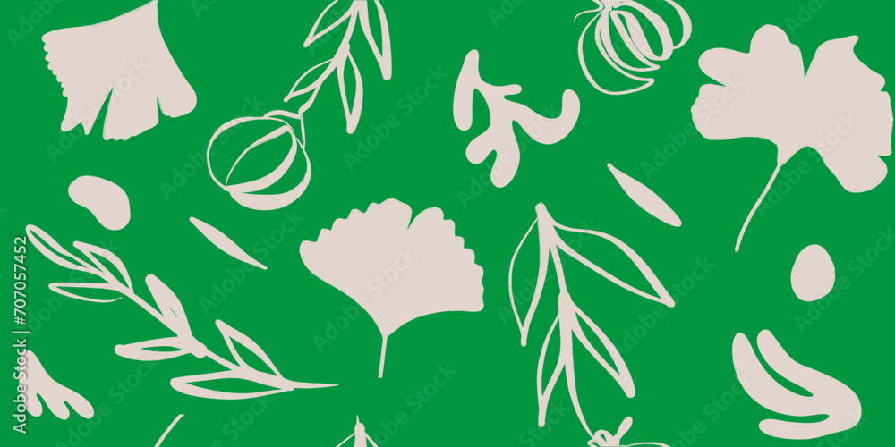 Fototapeta premium Botanical pattern illustration floral graphic