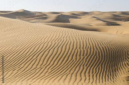 Khuri sand dunes, Jaisalmer, Rajasthan, India, Asia. Background. Backdrop. Wallpaper. © Harshal