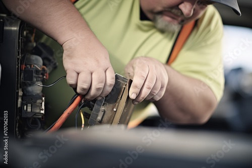 worker testing a replaced hard drive