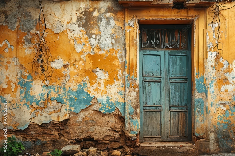 Old wall background, where the weathered textures and aged patina add a sense of character, Generative AI Old wall background, where the weathered textures and aged patina add a sense of character, Generative AI