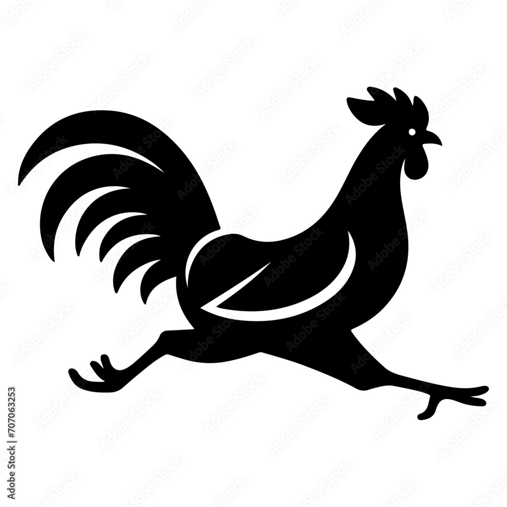 minimal running chicken vector silhouette minimal running chicken vector silhouette