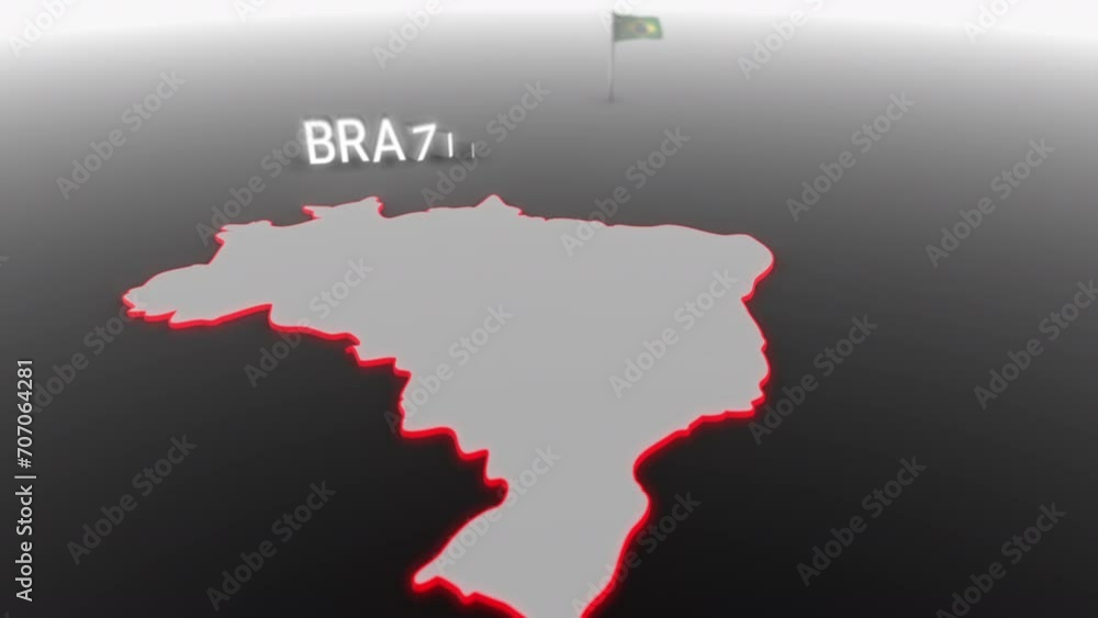 3d animated map of Brazil gets hit and fractured by the text “War” 3d animated map of Brazil gets hit and fractured by the text “War”