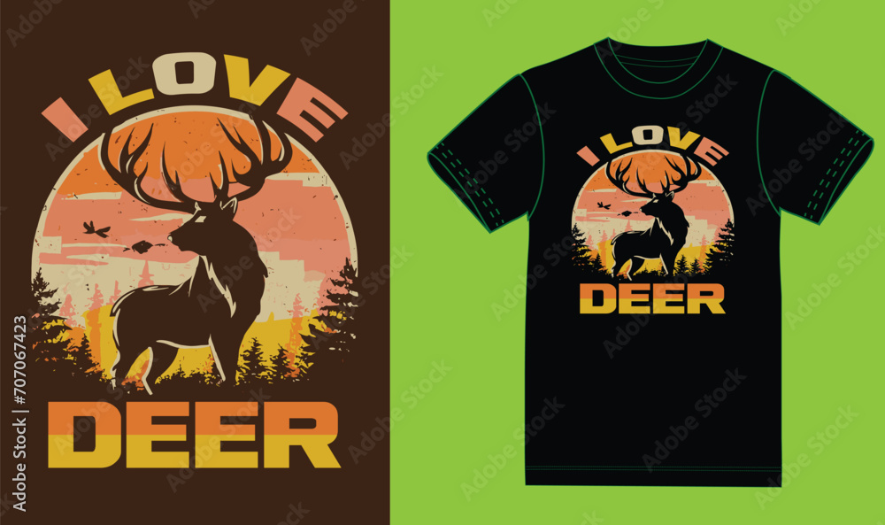 Deer lover t shirt design . unique design