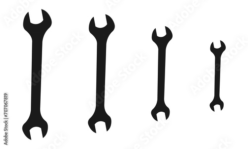 Wrench icon set. Settings icon vector illustration isolated on white background.