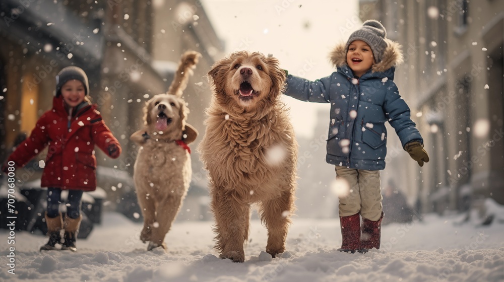 © Healthmore - 강아지,애완견,개,아이들,첫눈,