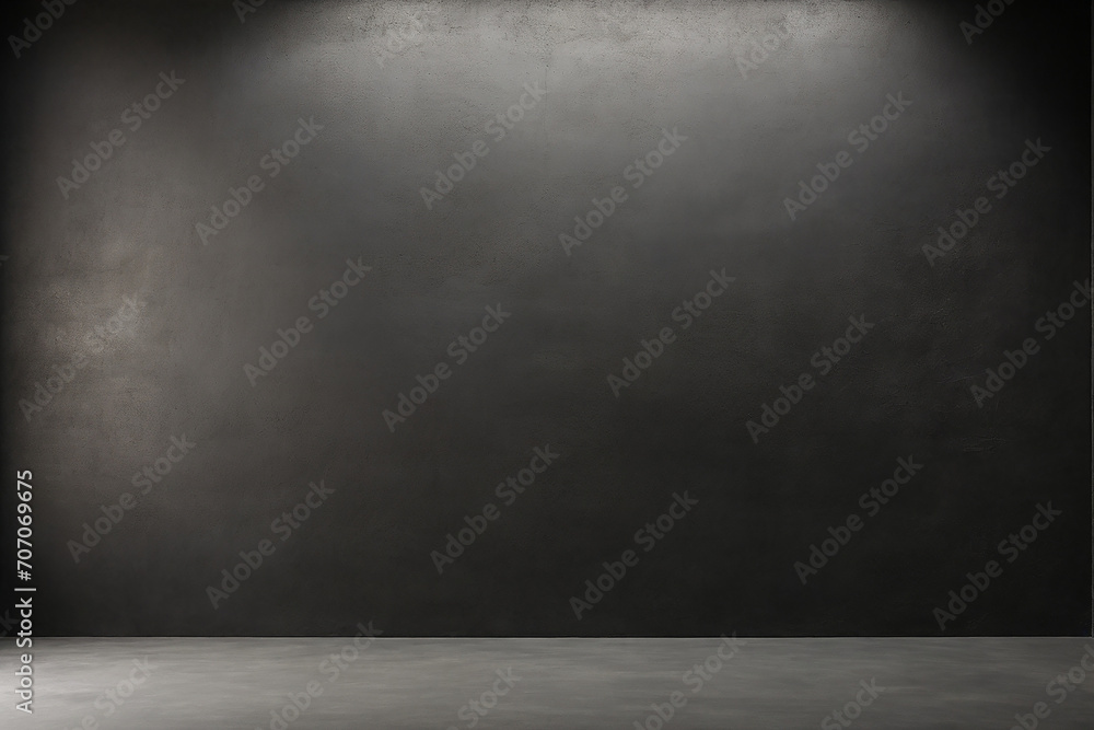 Black wall with spotlight. Abstract background. 3d render illustration. Black wall with spotlight. Abstract background. 3d render illustration.