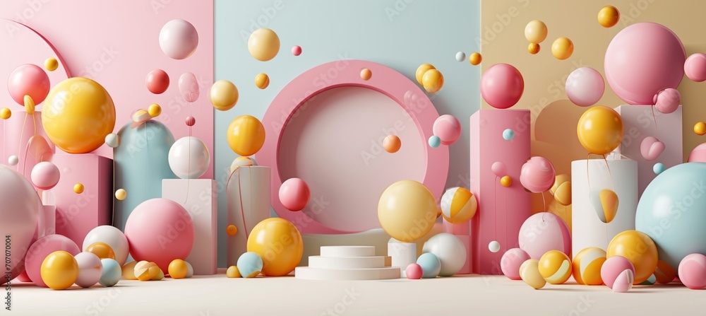 Create a minimalist banner featuring a clean background and geometric shapes, providing a clear area for text placement. - Generative AI Create a minimalist banner featuring a clean background and geometric shapes, providing a clear area for text placement. - Generative AI
