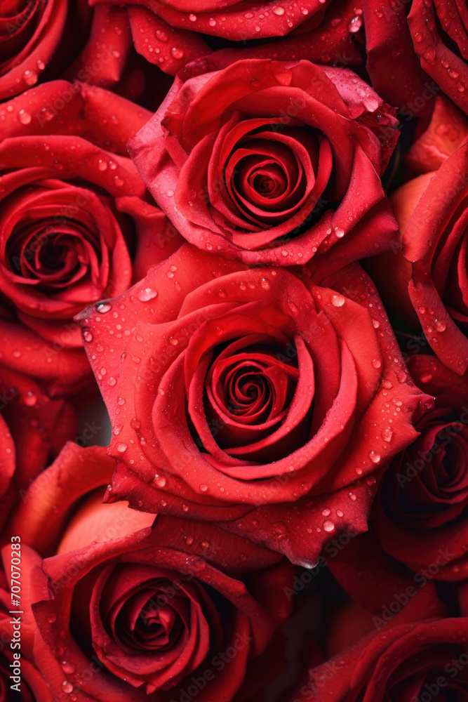 Close up of Red roses for texture background. Valentine's Day Close up of Red roses for texture background. Valentine's Day