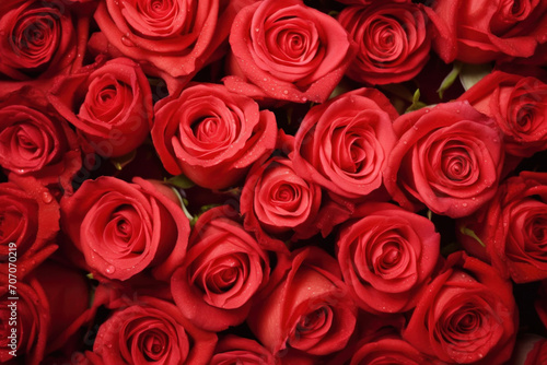 Close up of Red roses for texture background. Valentine's Day